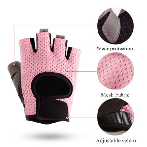 Gym Gloves, Women Yoga Weightlifting gloves   Breathable Half Finger Anti-Slip Pad Bicycle Cycling Glove Sport Exercise Equipment