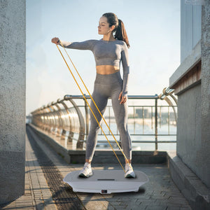 Full Body Vibration Plate Crazy Fitness Massage 10-Frequency Weight Loss & Fat Burner Shaking Machine For Unisex Grey 034