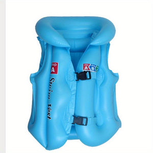 Children's Inflatable Swim Vest - Ages 4-12, Adjustable Safety Buckle & Dual Airbags for Pool & Beach Fun