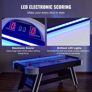 Air-Powered Hockey Table, 72" Indoor Hockey Table for Kids and Adults