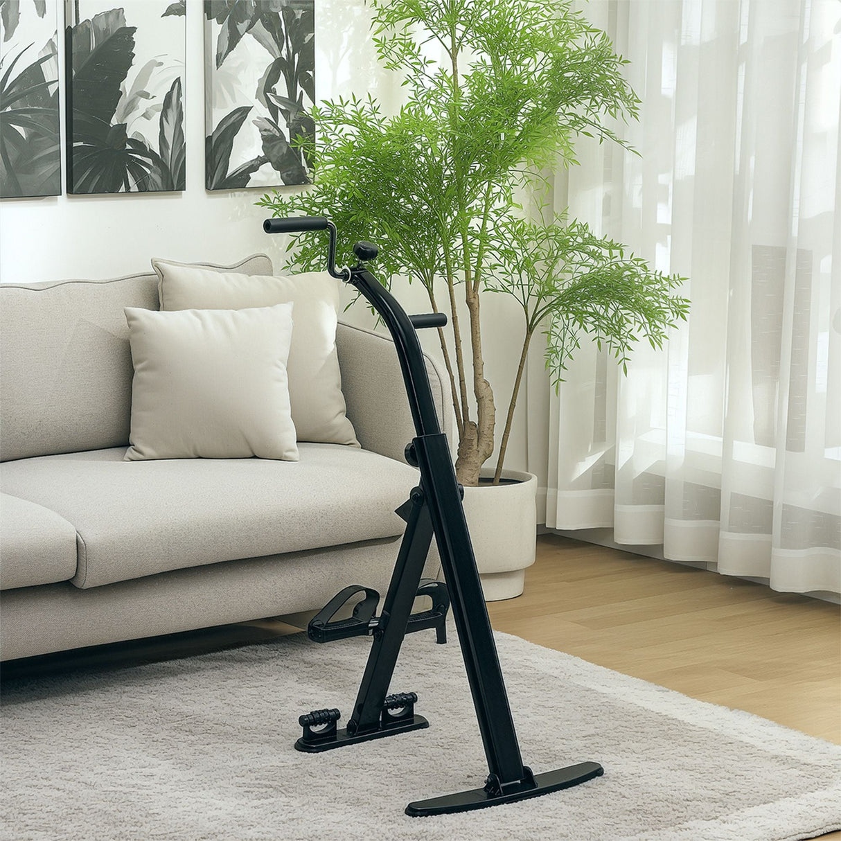 Compact Folding Pedal Exerciser for Seniors - LCD Monitor for Rehab & Therapy