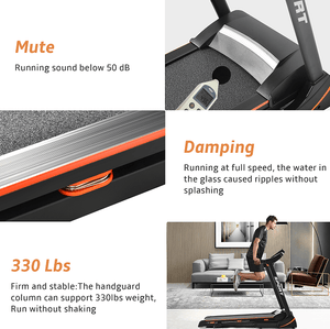 330LBS Folding peloton Treadmill Aerobic Training 14.8KM/h Running Fitness LCD Display 5in 3.5HP motor, Medium Treadmill Home / Office adult men and women