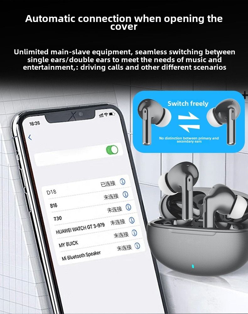 Wireless Bluetooth Headset In-Earbuds Gaming Low Latency Ultra Long-Life High Sound Quality Headphones