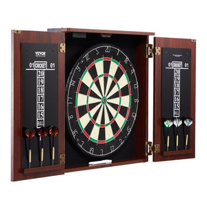Dartboard and Cabinet Set Official Size Complete dart board Accessory Steel Tip Dart