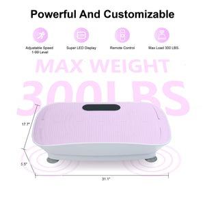 Silent Vibration Plate Crazy Fitness Massage 10-Frequency Weight Loss & Fat Burner Body Shaking Machine For Unisex Pink
