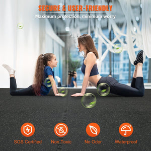 12 PCS 1/2 inch Thick Gym Floor Mats,