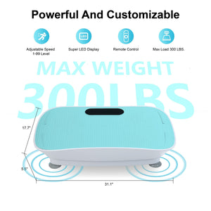 Silent Vibration Plate Crazy Fitness Massage 10-Frequency Weight Loss & Fat Burner Body Shaking Machine For Unisex Blue