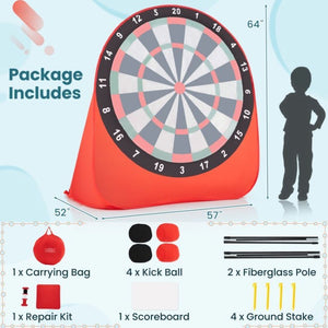 Lawn Games Large Dart Board with Kick Balls
