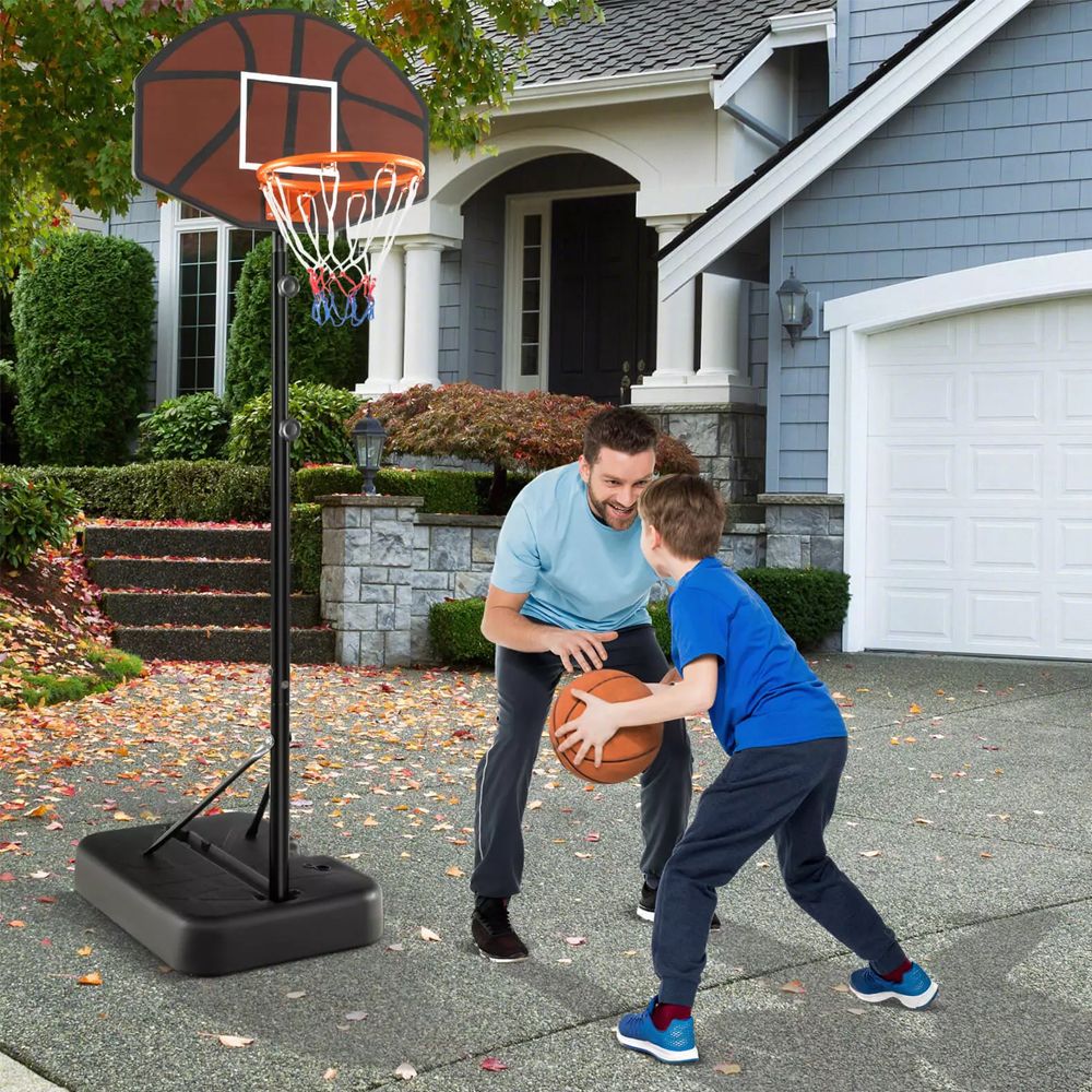 Basketball Hoop 5.6-6.5 FT Height Adjustable for Kids with Shatterproof Backboard