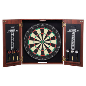 Dartboard and Cabinet Set Official Size Complete dart board Accessory Steel Tip Dart