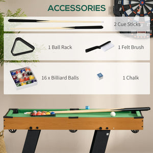 38" Foldable Billiards Tabletop Game, Pool Table Set, Fun for the Whole Family with Easy Folding for Storage, Balls, Cues, Chalk, Brush for Game Room, Man Cave