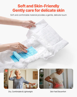 VEVOR Adult Briefs with Adhesive Tabs Incontinence Briefs for Men Women L Size