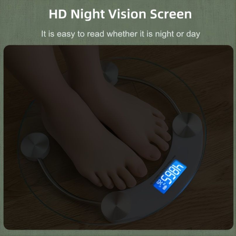 1pc Transparent Bathroom Scales LCD Electronic, smart Digital Scale Bear 180 KG Body Weight Scales Floor Scales
