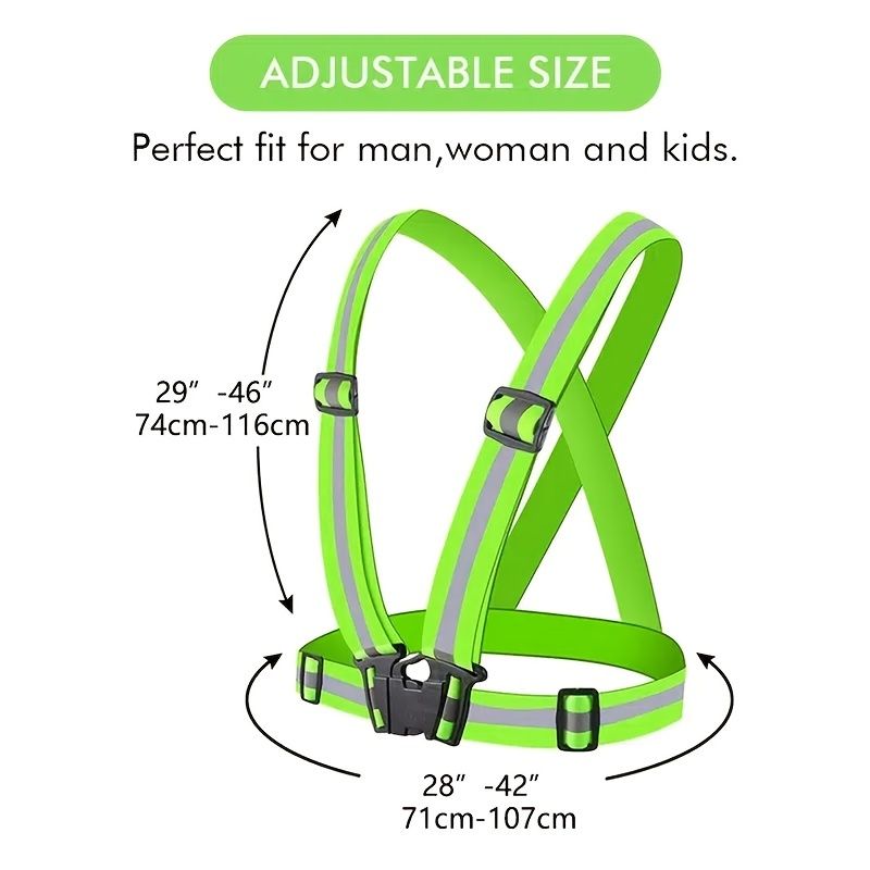 Highlight Reflective Straps; Clothing Adjustable Safety visibility Vest; hi vis vest Elastic Band for Adults and Children; Night Running Riding Gear