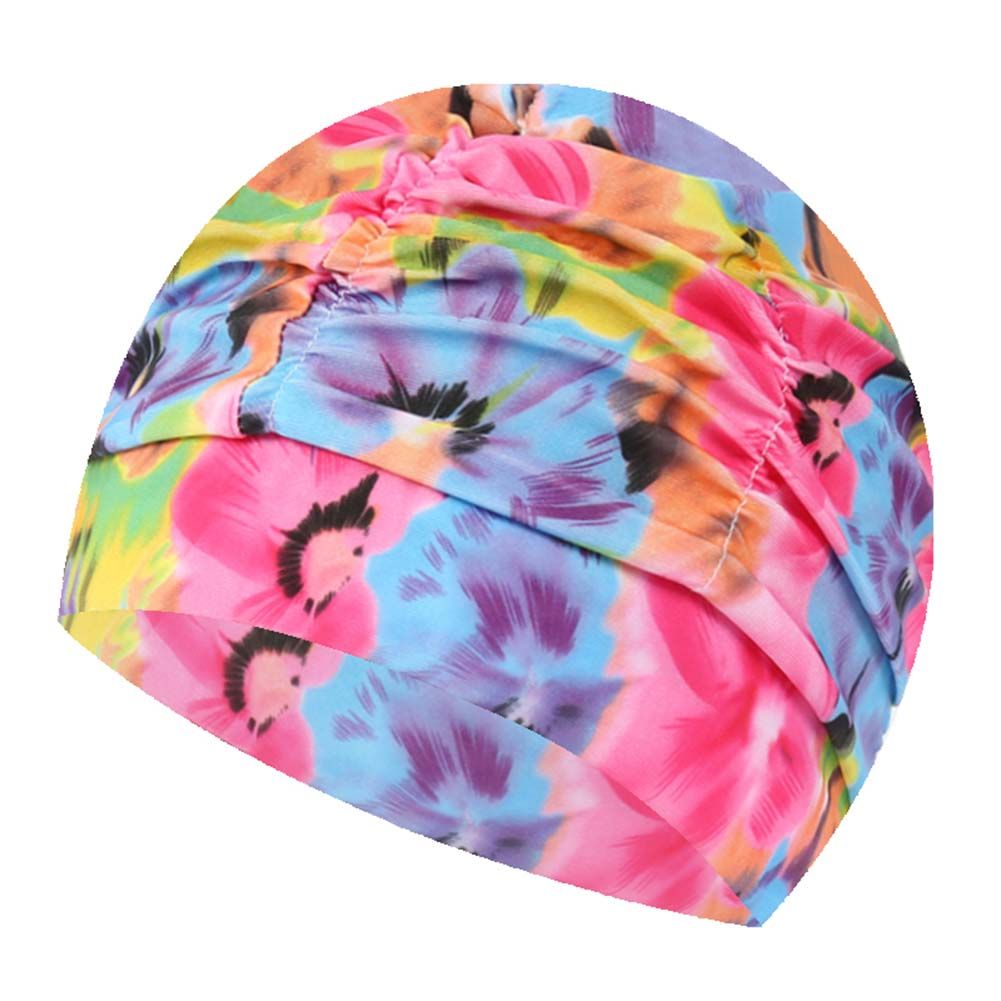 Swim Caps Waterproof Swimming Cap, flowers colorful, 2/Pack Solid Color
