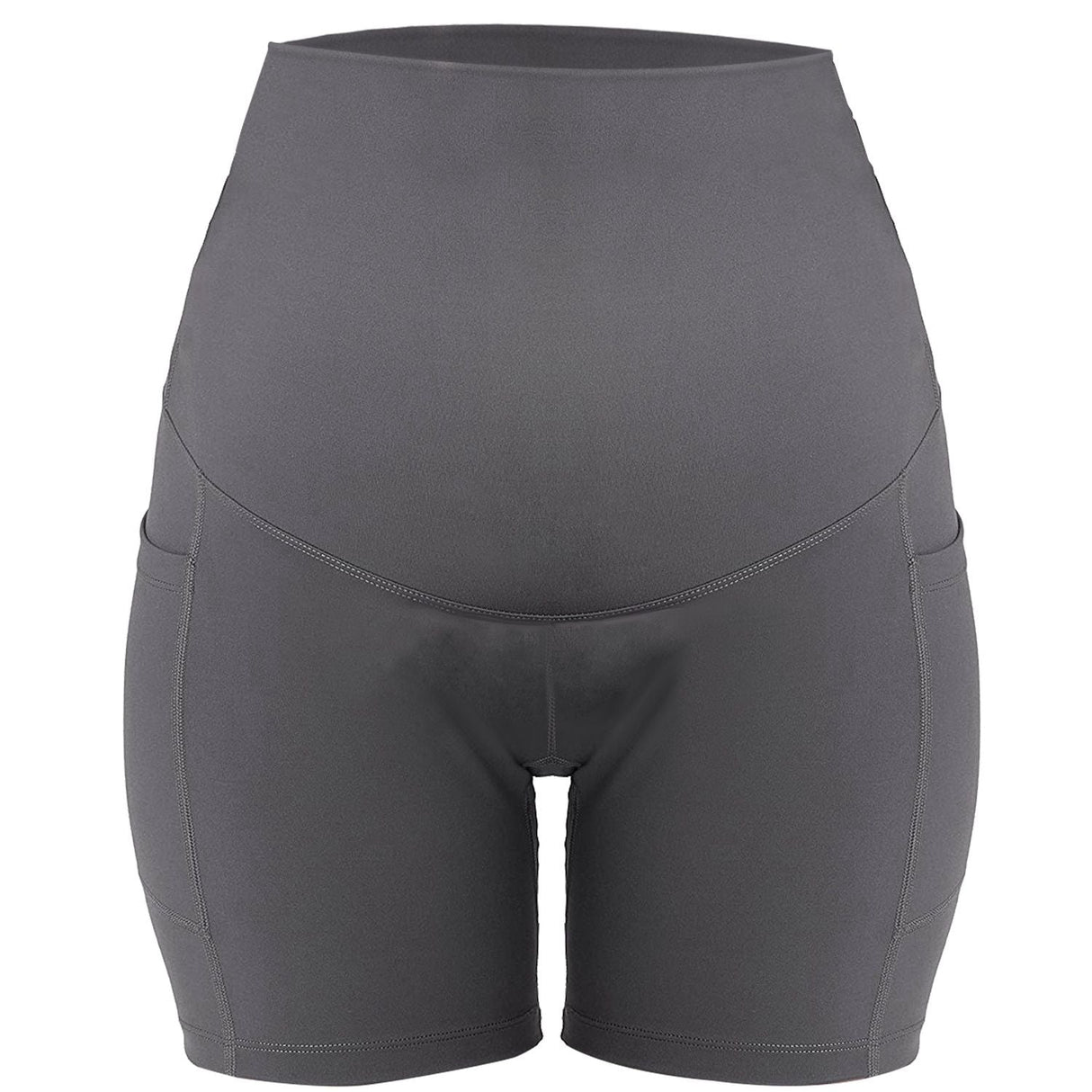 Women Maternity bike Shorts Seamless Pregnancy Short Underwear Shapewear Fitness Yoga maternity alethic Shorts High Waist Over the Belly Pants with Two Side Pockets