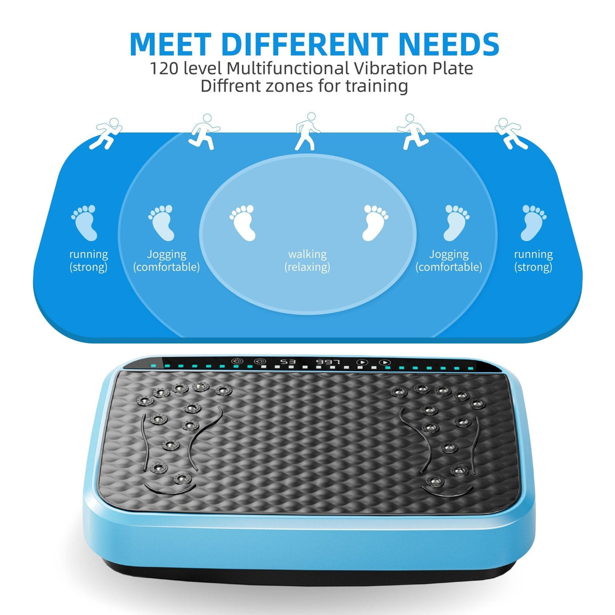 Vibration Plate Exercise Machine, Whole Body Fitness Platform for Lymphatic Drainage, Vibrating Shaker Board with 120 Speed Levels, Weight Loss and Fat Burner Workout Equipment for Women and Men