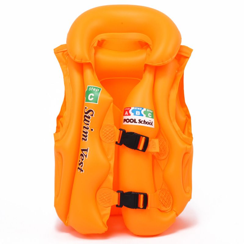 Children's Inflatable Swim Vest - Ages 4-12, Adjustable Safety Buckle & Dual Airbags for Pool & Beach Fun