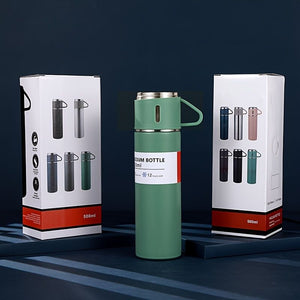 1pc/1Set Stainless Steel Thermal tumble with Cup & Gift Box Set; Double Layer Leakproof Insulated rambler; Keeps Hot and Cold Drinks for Hour