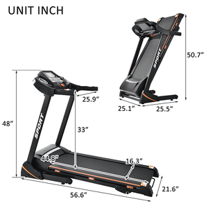 330LBS Folding peloton Treadmill Aerobic Training 14.8KM/h Running Fitness LCD Display 5in 3.5HP motor, Medium Treadmill Home / Office adult men and women