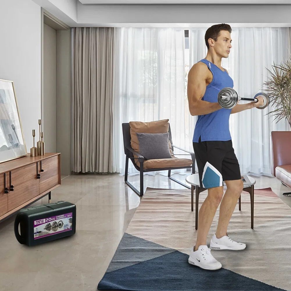 Adjustable Dumbbell Set Home Gym Cast Iron Barbell Sets with Carry Box 66lbs Office Bedroom Workout Dumbbells for Men and Women