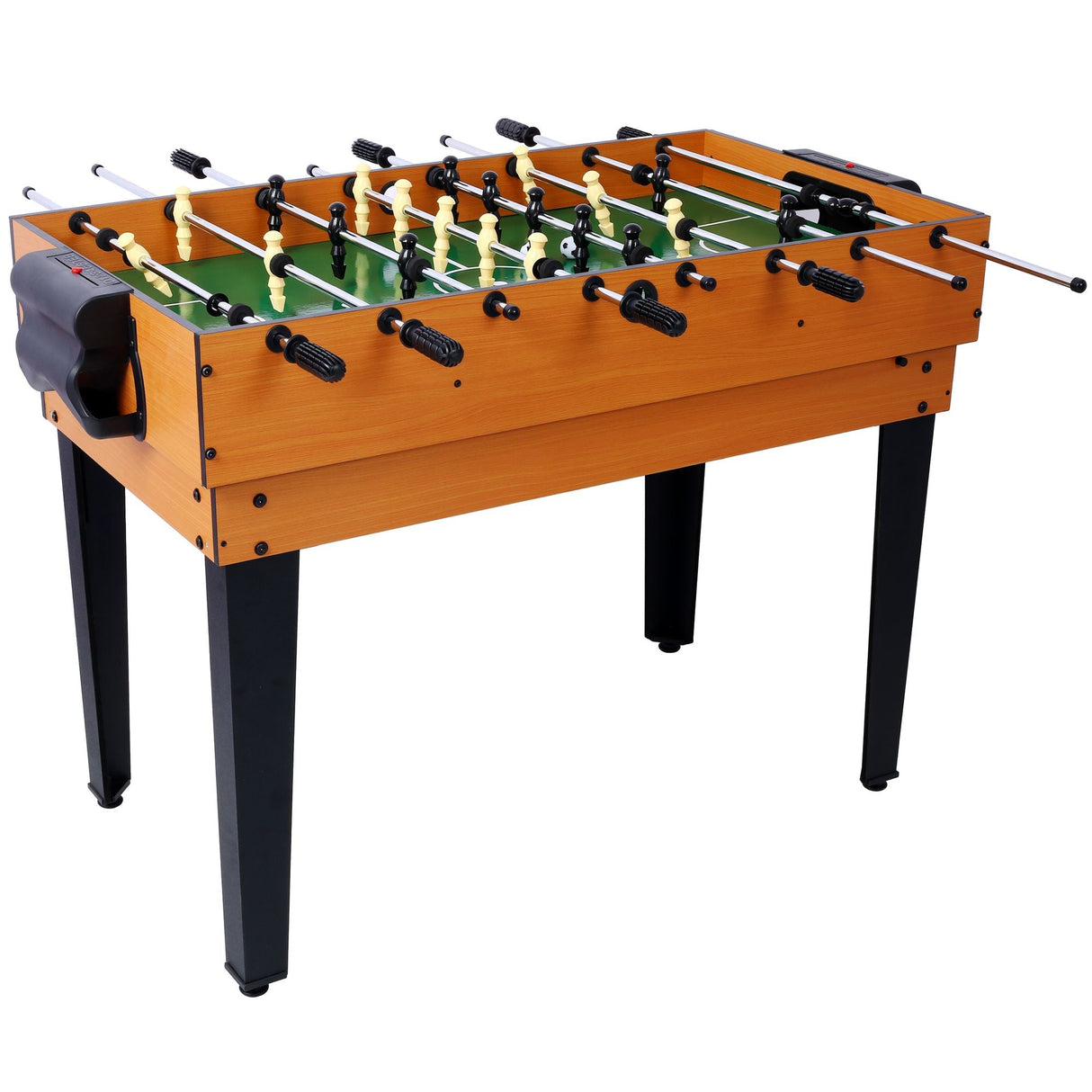 5-in-1 Multi-Game Table - Billiards, Push Hockey, Foosball, Ping Pong, and Basketball brown/red