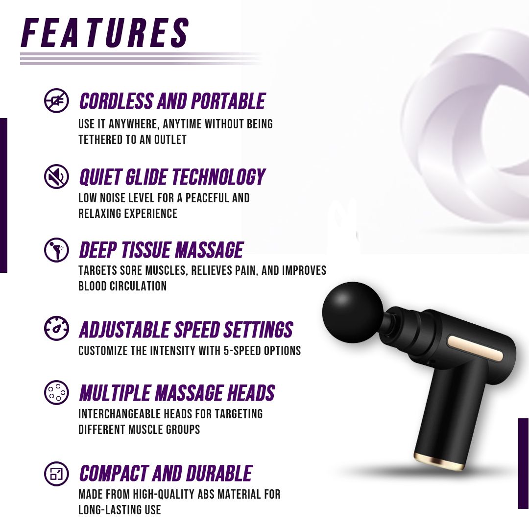 Deep Tissue Muscle Massage Gun for Pain Relief & Recovery