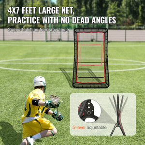 Lacrosse Rebounder for Backyard, 4x7 Ft Volleyball Bounce Back Net,