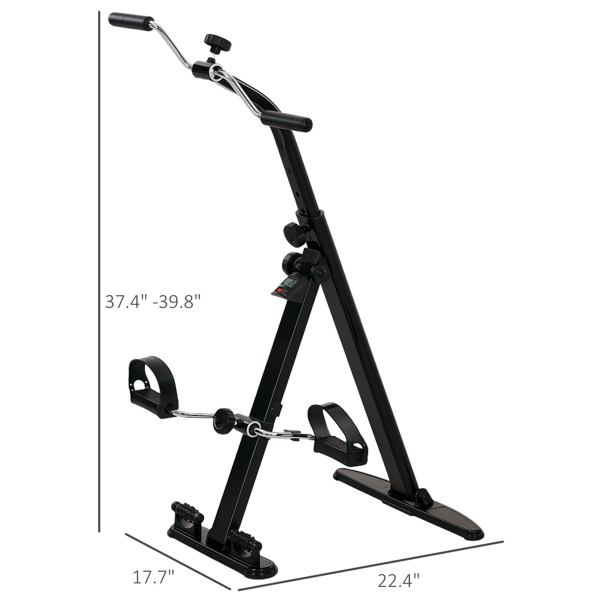 Compact Folding Pedal Exerciser for Seniors - LCD Monitor for Rehab & Therapy