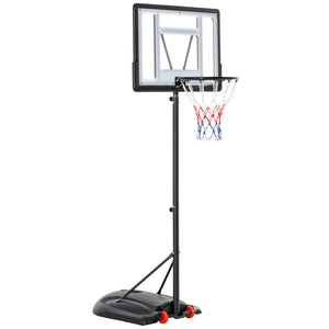 Soozier Freestanding Basketball Hoop Stand 5.5ft-7.5ft Adjustable Transparent Backboard with Wheels for Teens
