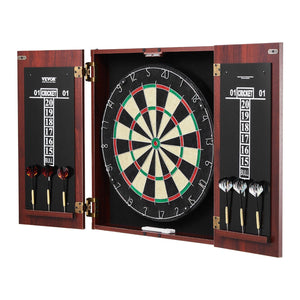 Dartboard and Cabinet Set Official Size Complete dart board Accessory Steel Tip Dart