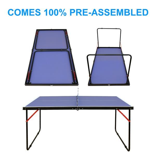 ping pong Table, Tennis Table Foldable & Portable Ping Pong Table Set with Net and 2 Ping Pong Paddles for Indoor Outdoor Game