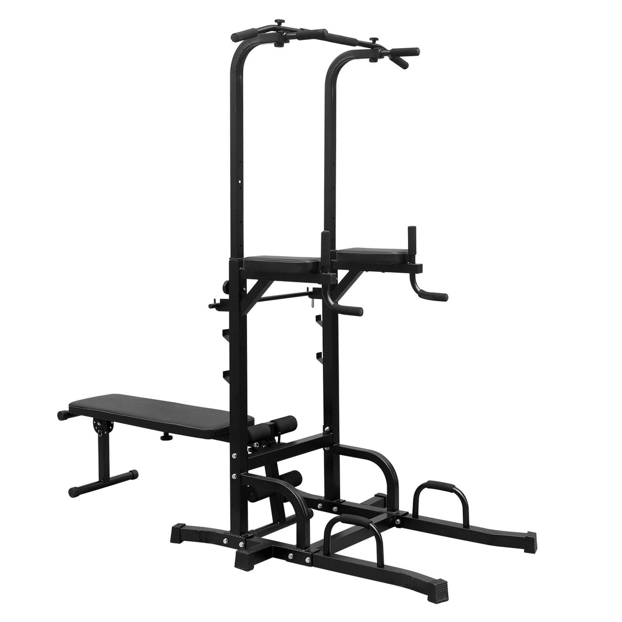 Power Tower with Bench Pull Up Tower Bar Dip Station Adjustable Height Dip Stand Heavy Duty Multi-Function Fitness Rack