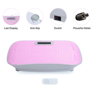 Full Body Vibration Plate Crazy Fitness Massage 10-Frequency Weight Loss & Fat Burner Shaking Machine For Unisex Pink