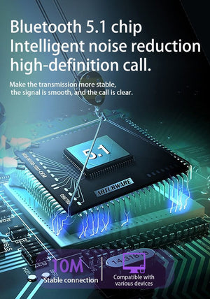 Neck-mounted Wireless earbuds Sports Headphones Neck Bluetooth 5.3 In-Ear Metal Earphones