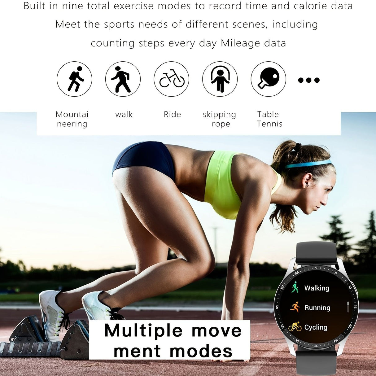 Smart Watch fitness tracker With Built-in Earphone Waterproof Monitoring Blood Pressure Heart Rate Call Is Suitable For Android And IOS