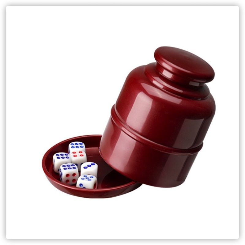 1pc standard Dice & Dice Cup Set; Bar Sieve Thickened Combination with Bottom Holder; Outdoor Table Game Accessories