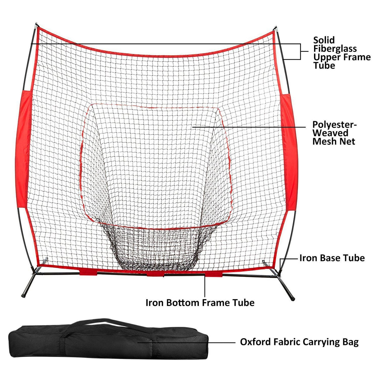 7x7ft Baseball Softball Tee ball Practice softball Net Batting Hitting Pitching Training baseball Net
