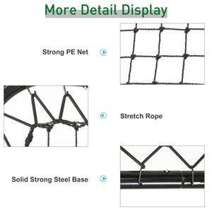 Soozier Adjustable Soccer Rebounder Portable Training Goal for Football Baseball Basketball Black