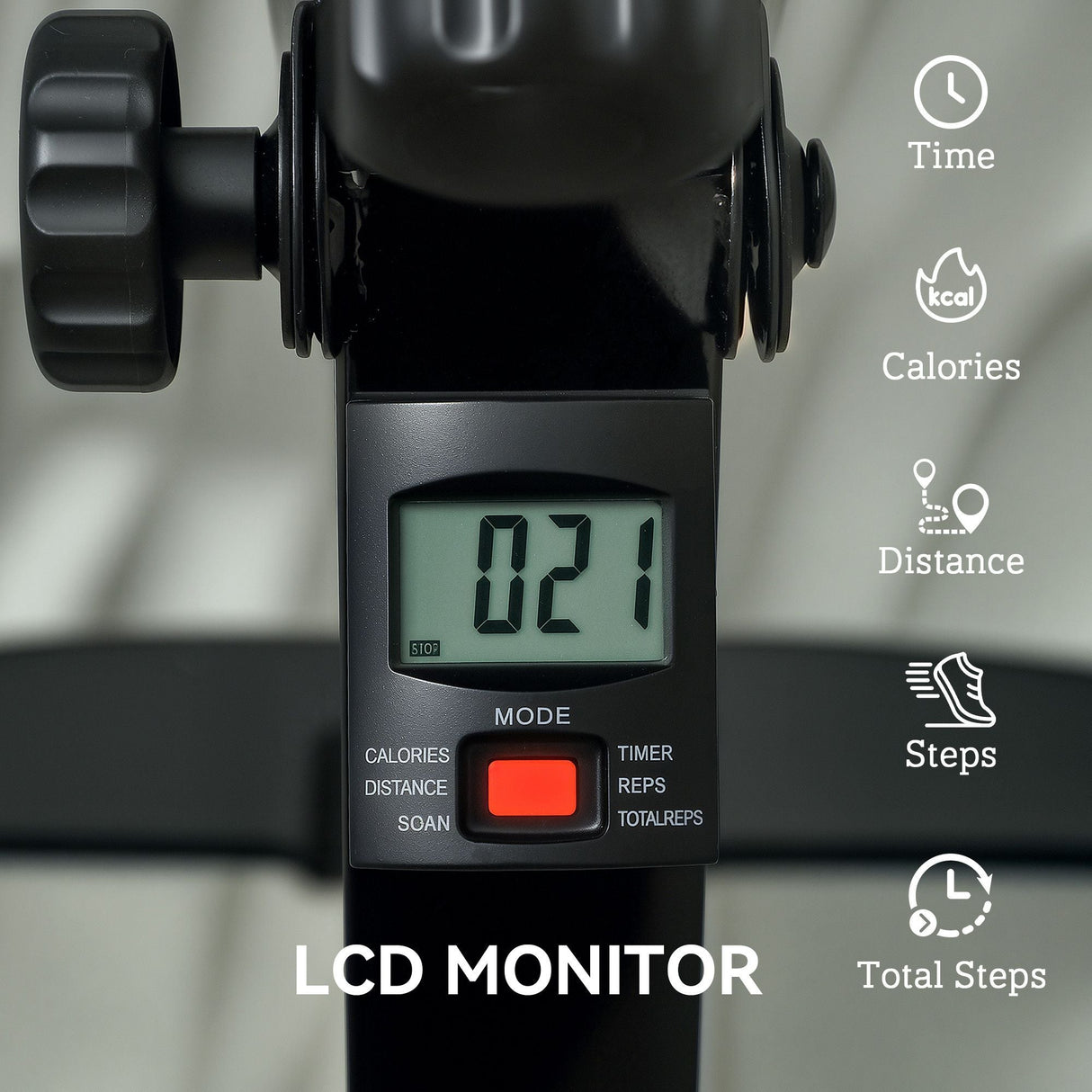 Compact Folding Pedal Exerciser for Seniors - LCD Monitor for Rehab & Therapy