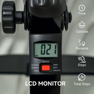 Compact Folding Pedal Exerciser for Seniors - LCD Monitor for Rehab & Therapy