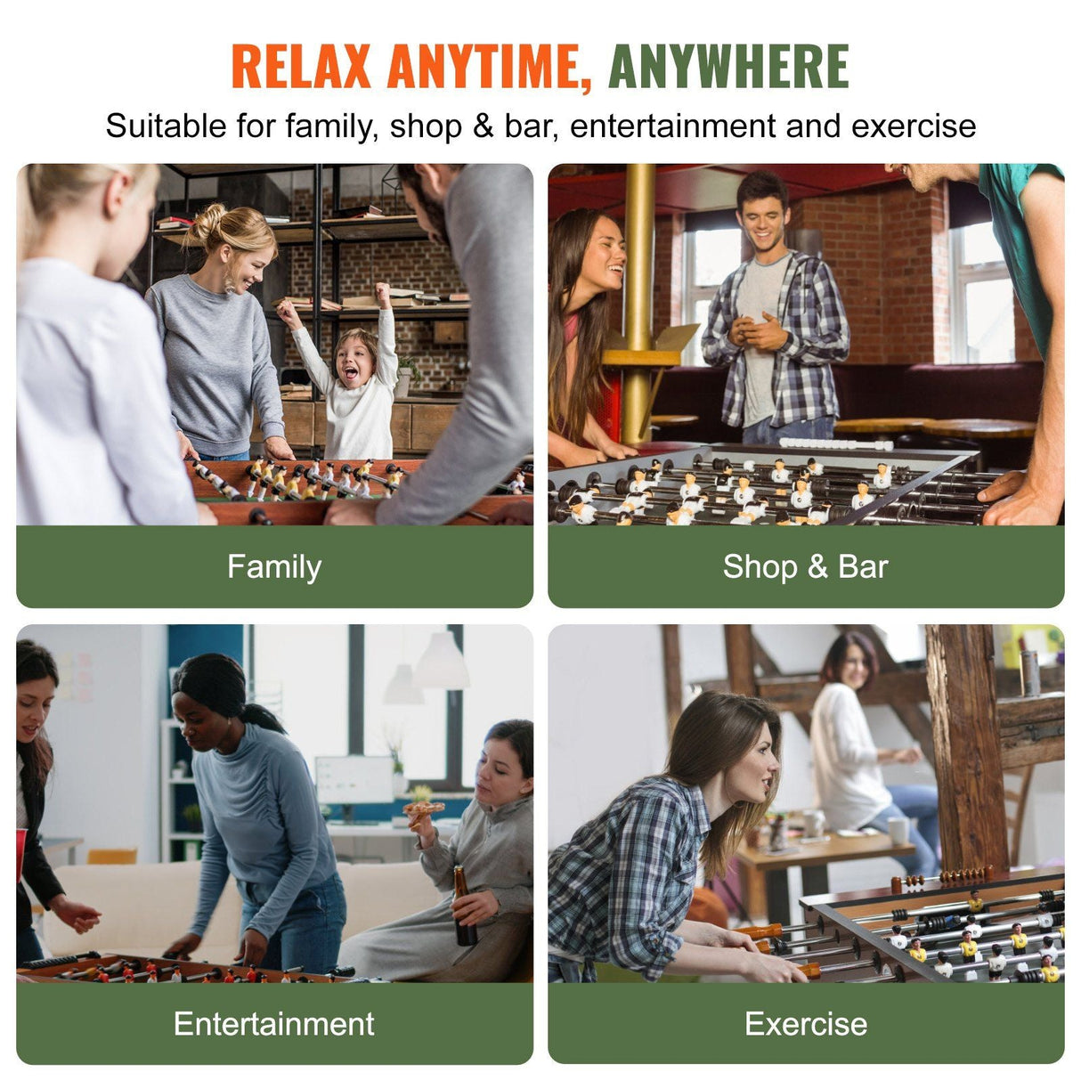 Foosball Table, 55-inch Standard Size Foosball Table, Indoor Full Size Foosball Table for Home, Family, and Game Room, Soccer with Foosball Table Set,