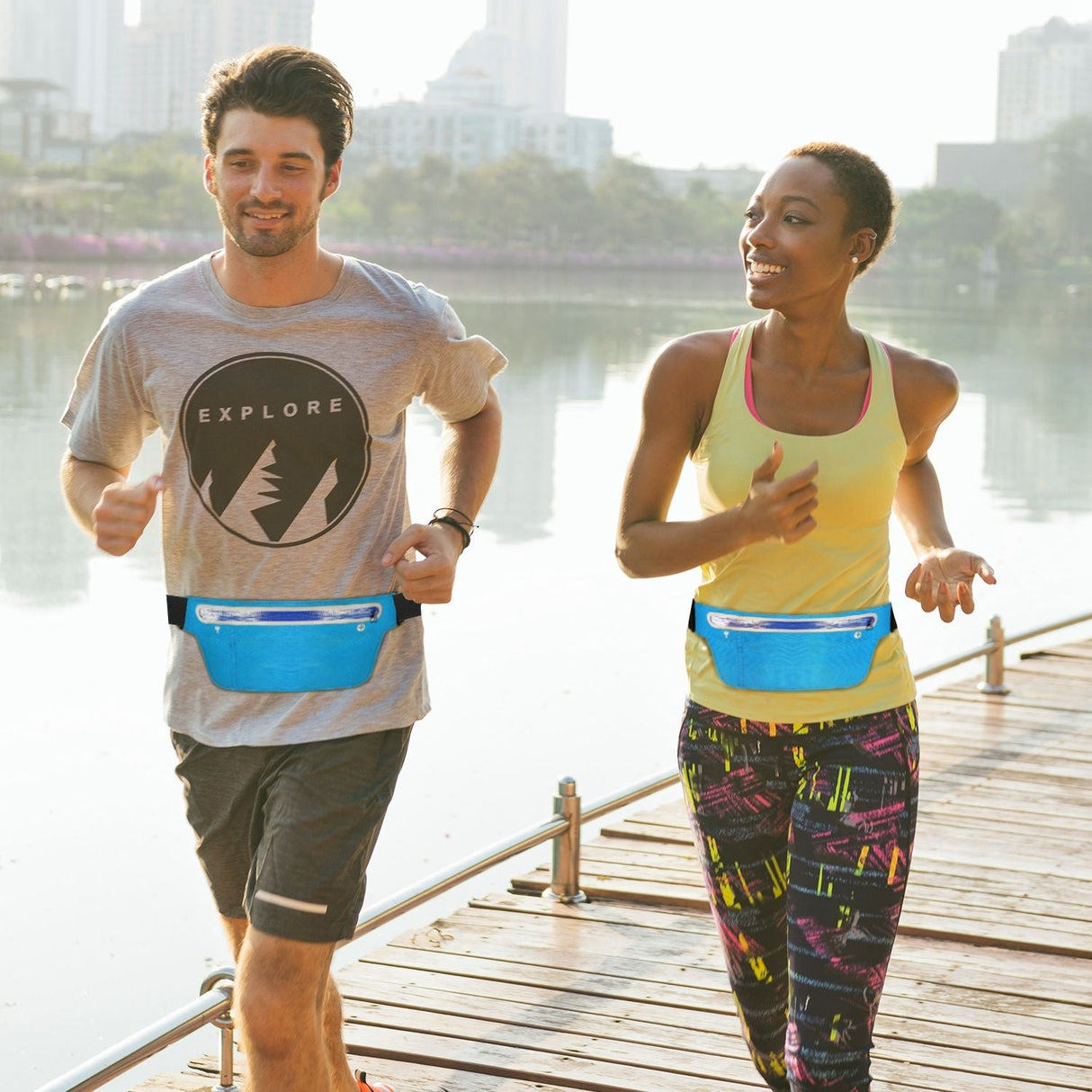 Unisex Sport Waist Pack Running Belt Bag Pouch Adjustable flip belt Bounce Free Sweat-Proof Lightweight Slim