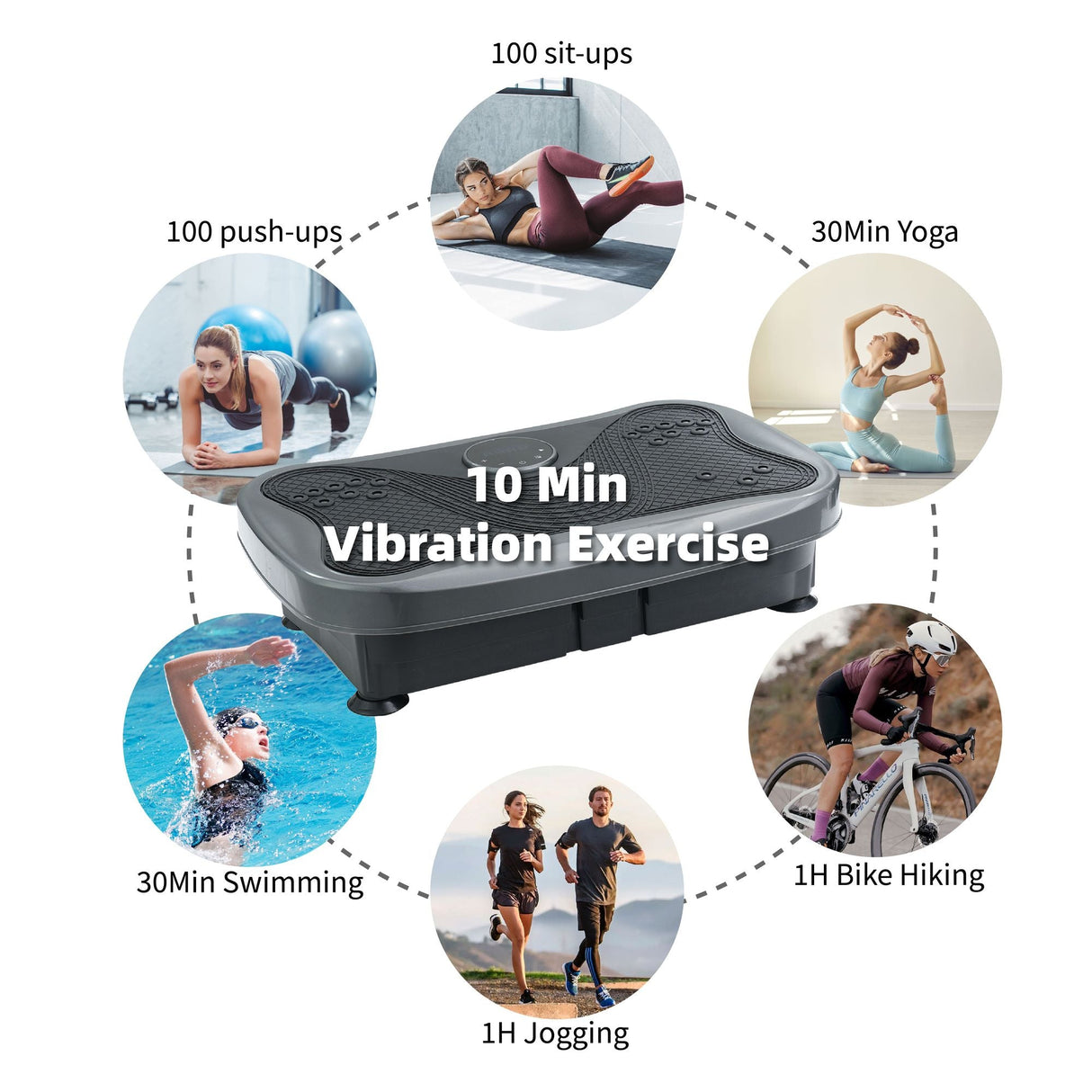 Vibration Plate Fitness Platform with handle Whole Body Exercise Machine with 120 Speed Levels, Lymphatic Drainage, Fat Burning, and Weight Loss, Perfect for Women, Men, and Home Gym exercise