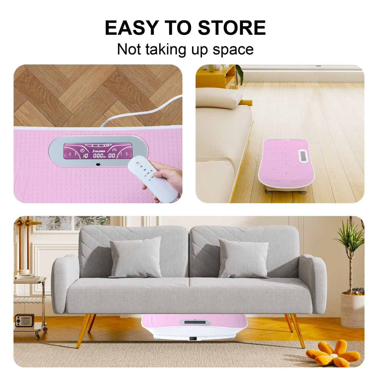 Full Body Vibration Plate Crazy Fitness Massage 10-Frequency Weight Loss & Fat Burner Shaking Machine For Unisex Pink