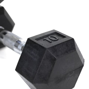 HDRS Rubber Coated Dumbbell with Contoured Chrome Handle