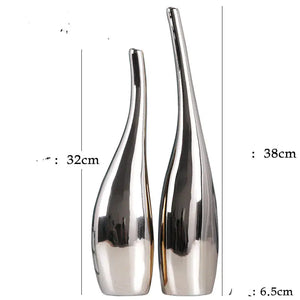 Nordic Gold Plating Ceramic Vases Model Room Home Decor