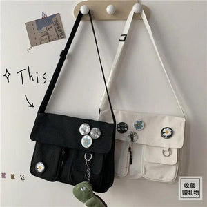 Durable Canvas Diagonal Cross Bag Youth Fashion And Casual Version Ladies Large Capacity Shoulder Bag For Women And Girls