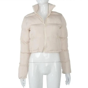Durable Faux PU Leather Bubble Puffer Winter Warm Jacket Women Coats Long Sleeve Outerwear Zipper Casual Slim jacket
