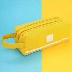 Durable Simple Large Capacity School Stationery Double Layer Case  Students Unique Design High Quality Office Handbag Pencil Case